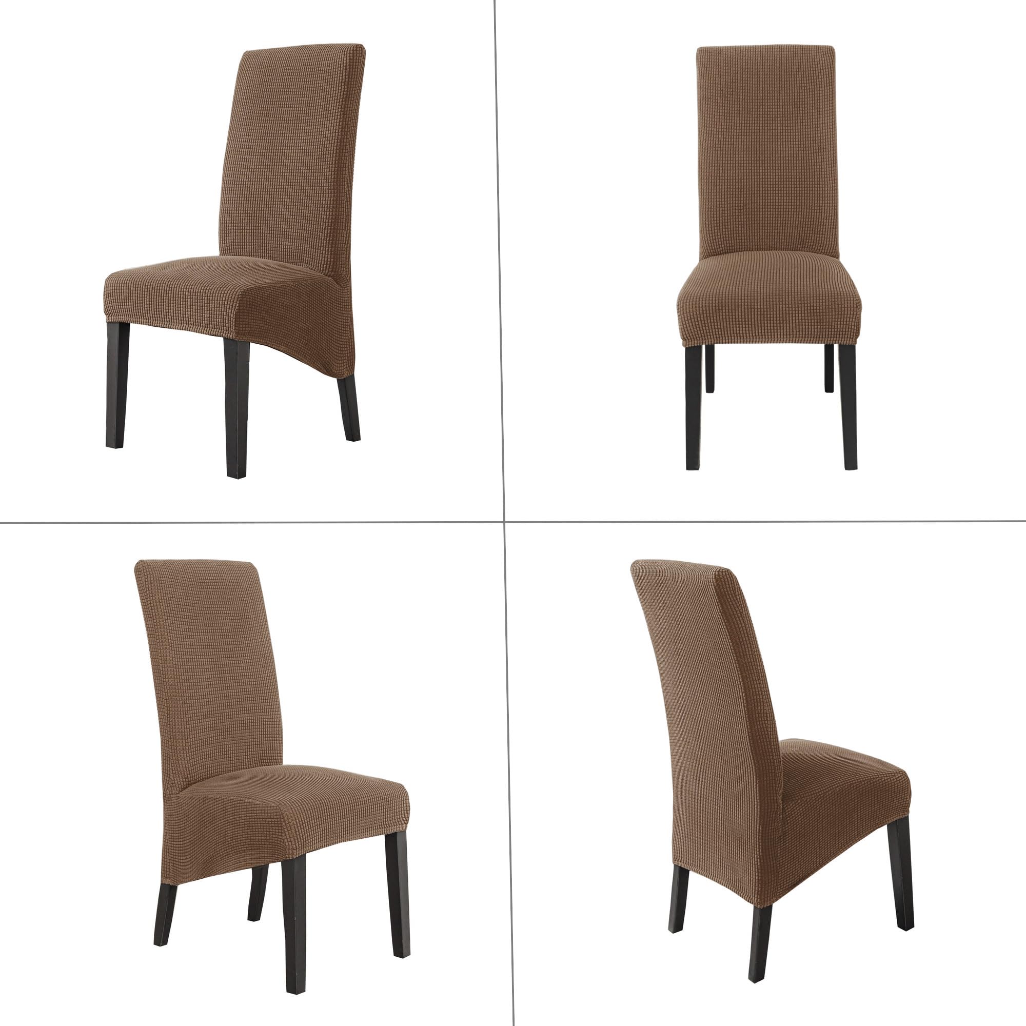EBETA Stuhlbezug Groß Stuhlhussen Stretchhussen, XL Stuhlabdeckungen Stretch Stuhlbezüge Hussen für große Esszimmerstühle Waschbar (Coffe, 6 Stück)
