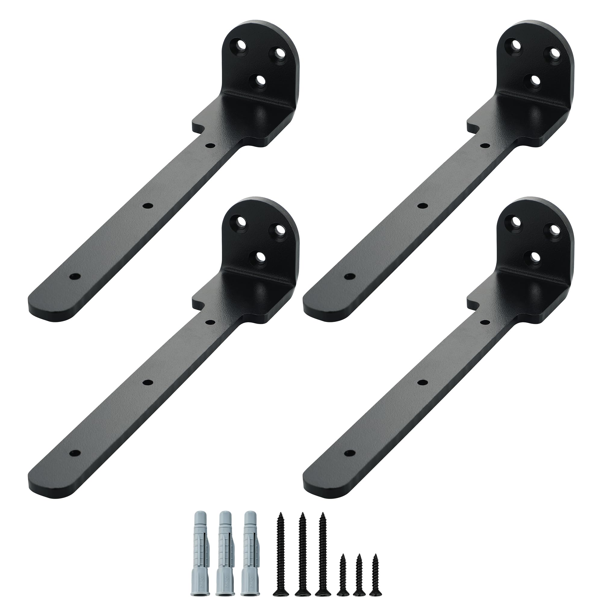 4PCS Shelf Brackets, Black Wall Brackets for Shelves, 200x40MM — image 1