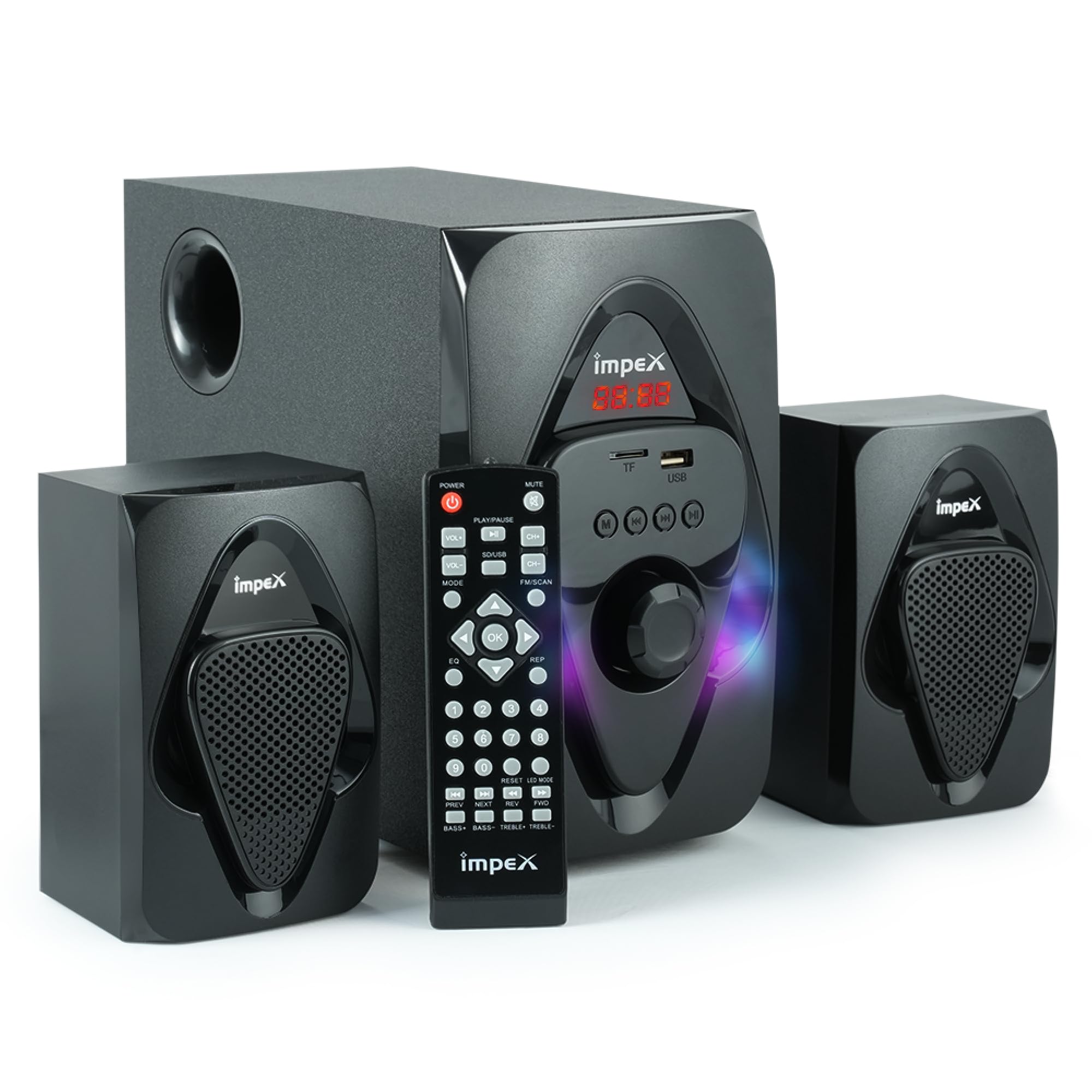 Impex Micro R1 HT 2115 20W 2.1 Channel Multimedia Speaker with Acoustimass speaker technology Remote Control MP3/WMA/FM Radio