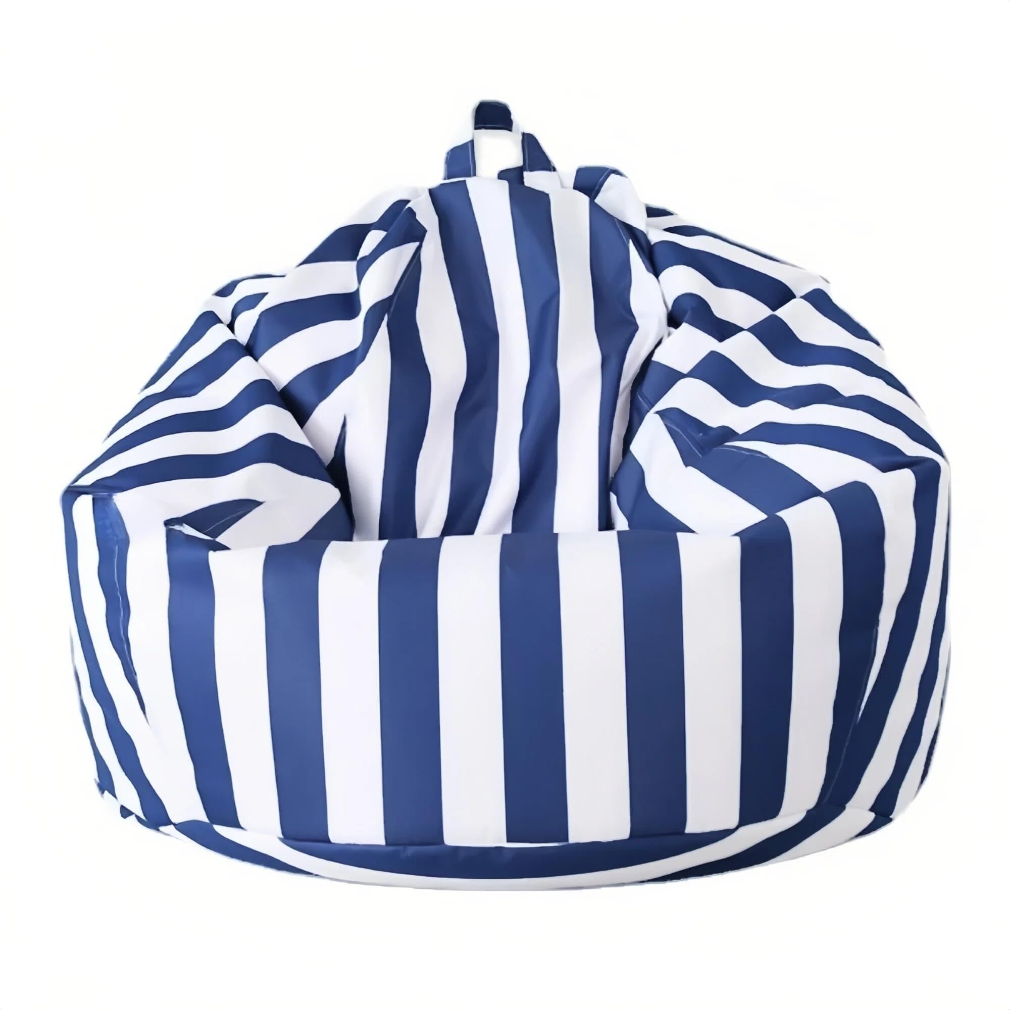 SXBCyan Funda para Puff de Exterior (sin Relleno), Oxford Puf Impermeable Sillon Puff para niños y Adultos, Puf para Playa, Piscina, jardín(Dark Blue,D100cm-cover-adults)