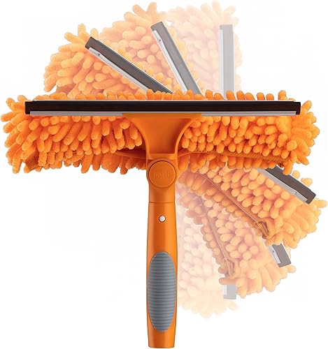 Miniatura 5 de Combo de escobilla de ventana y limpiador de microfibra 2 en 1 // Herramienta de limpieza de ventanas multiángulo // Equipo de lavado de ventanas