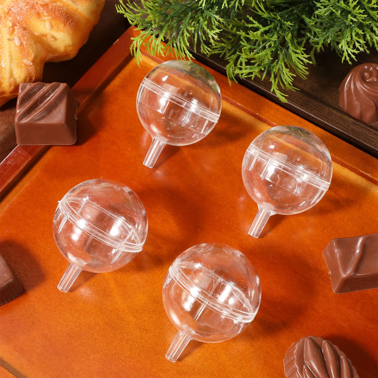 Gatuida Lot de 80 supports ronds transparents pour chocolats, bouquets de bonbons, fleurs de chocolat pour emballage de bouquet, mariage, Saint-Valentin, anniversaire