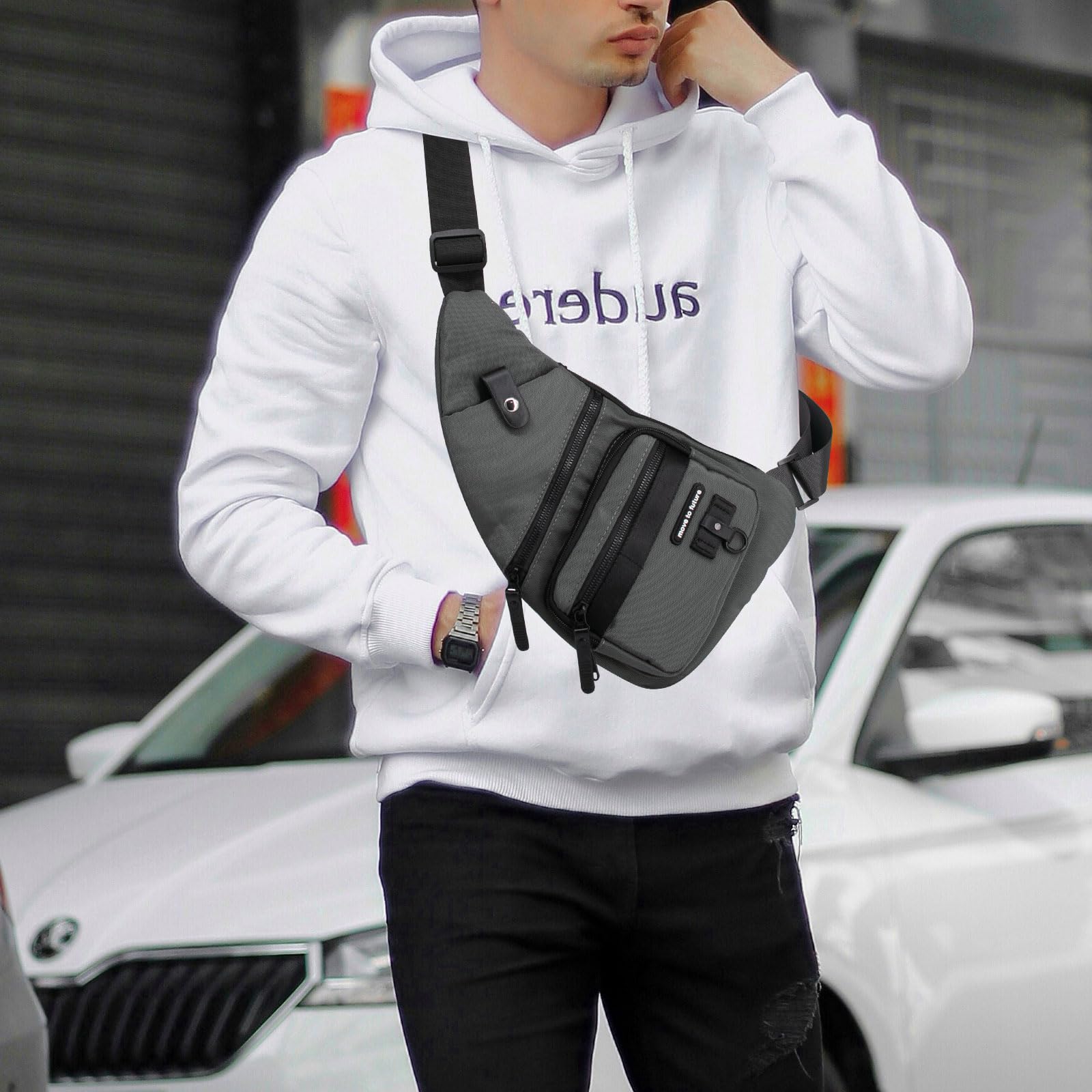 Long Keeper Chest Bag Sling Bag for Men Women Travel Crossbody Backpack Mens Shoulder Bag Waterproof Personal Pocket Bag Slim Lightweight Gym Cycling Bag - Image 3