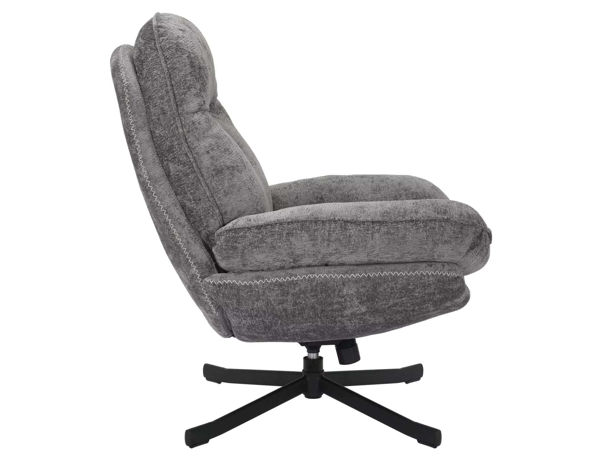 Harper, Drehsessel, Grau, 360° Drehfunktion, Ergonomische Rückenlehne, Stoff/Metall, 101 cm Höhe, Belastbar bis 150 kg