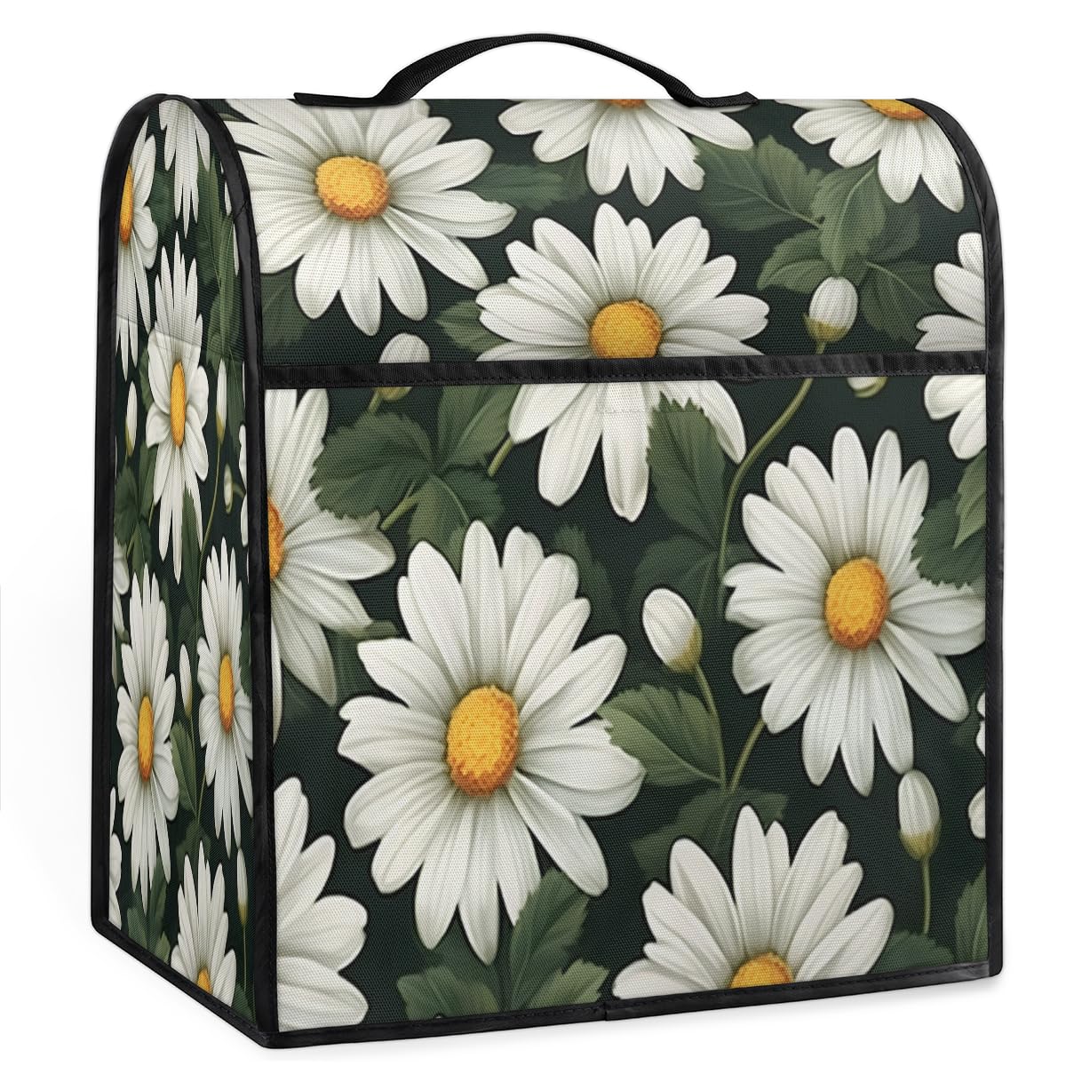 Coffee Maker Cover Daisy Flower Kitchen Appliance Covers Small Appliance Covers Blender Cover Juicer Cover Dust Covers for Kitchen Appliances with Top Handle and Pockets,Washable,C964