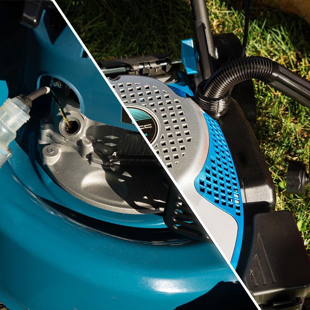 Cecotec Cortacésped de Gasolina Terrenator 2700.41 Total Z. Motor de 144cc, 2,4kW y 3,2CV, Cuerpo de Acero 41cm, Cambio de Altura Sistema Z-Tech, Corte, Recogida y Mulching, Ruedas Traseras XL