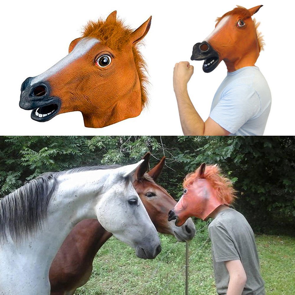Amazon.co.jp: SUNKY 馬 コスプレ お面 マスク 仮面 被り物 天然ゴム 