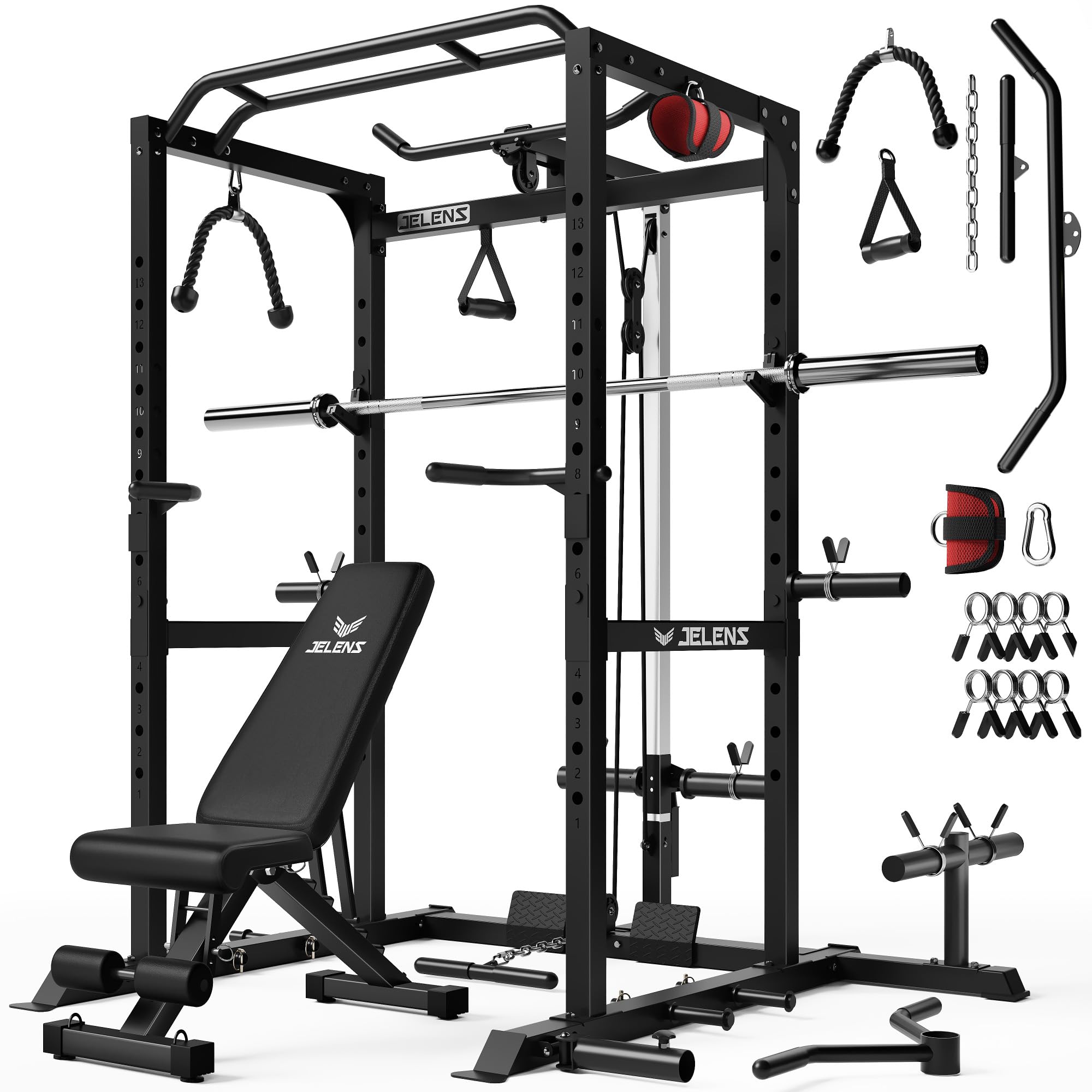 JELENS Power Cage - 2000LBS Home Gym Rack -24