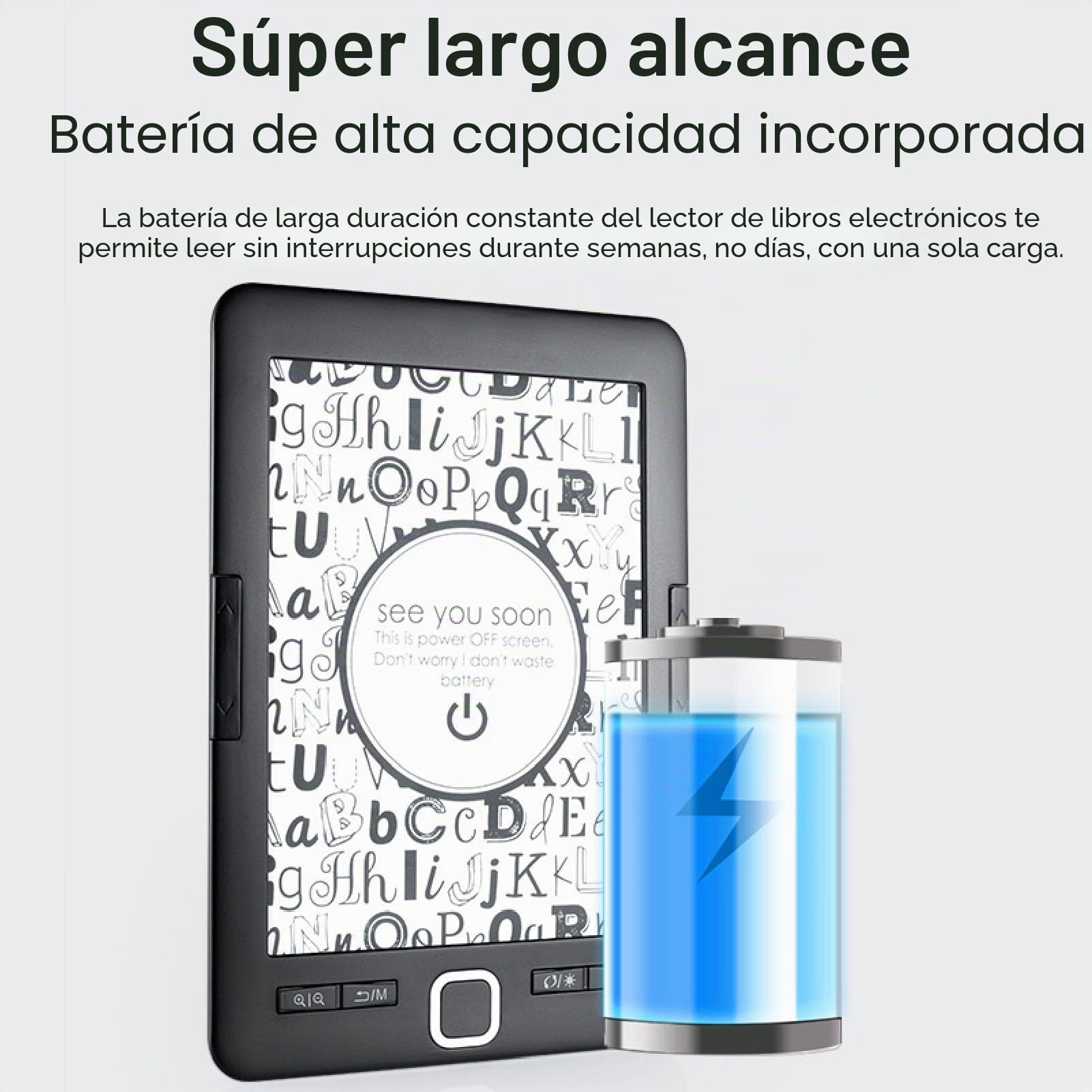 VBESTLIFE Lector de Libros Electrónicos, Lector de Libros Electrónicos de Pantalla de Tinta de 6 Pulgadas, Construido en 8G 128m, Lectura Personalizada, para Viajar, Viajar o Relajarse en
