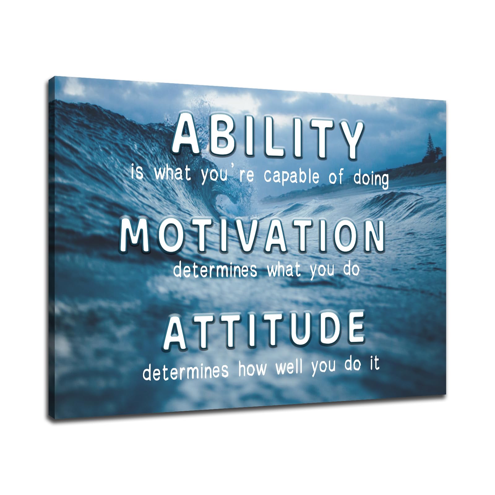 Ability Attitude Motivational Poster Print on Canvas for Office Wall Decor Entrepreneur Quotes Positive Picture for Home Living Room Gym Workplace