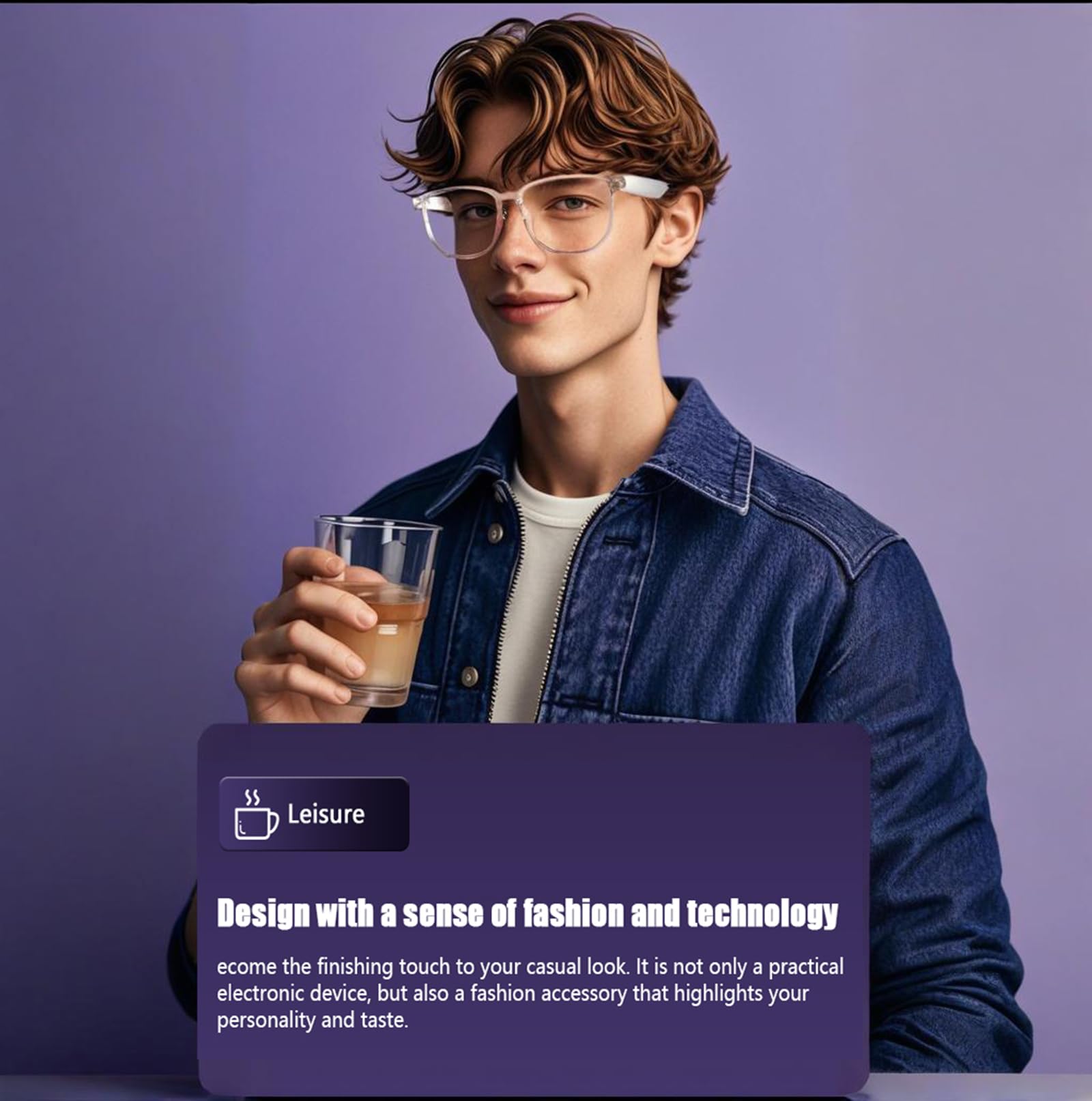 Xmenha Lunettes Bluetooth intelligentes pour hommes avec lentilles de lunettes de soleil haut-parleur audio lunettes de soleil Bluetooth intelligentes pour hommes lunettes de soleil en verre à dents