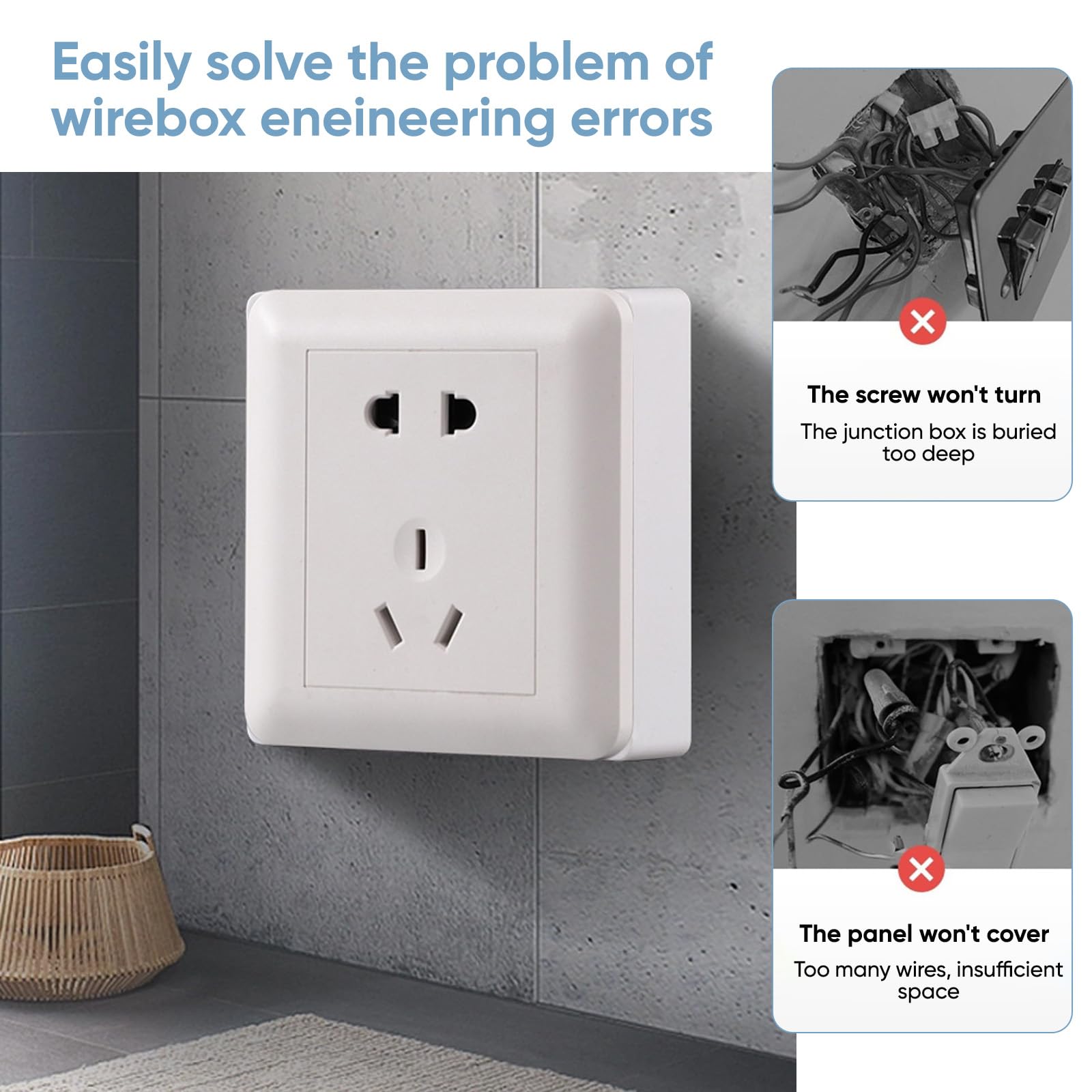 Acerota 40 Single Socket Spacer Light Switch Surround Cover Plates