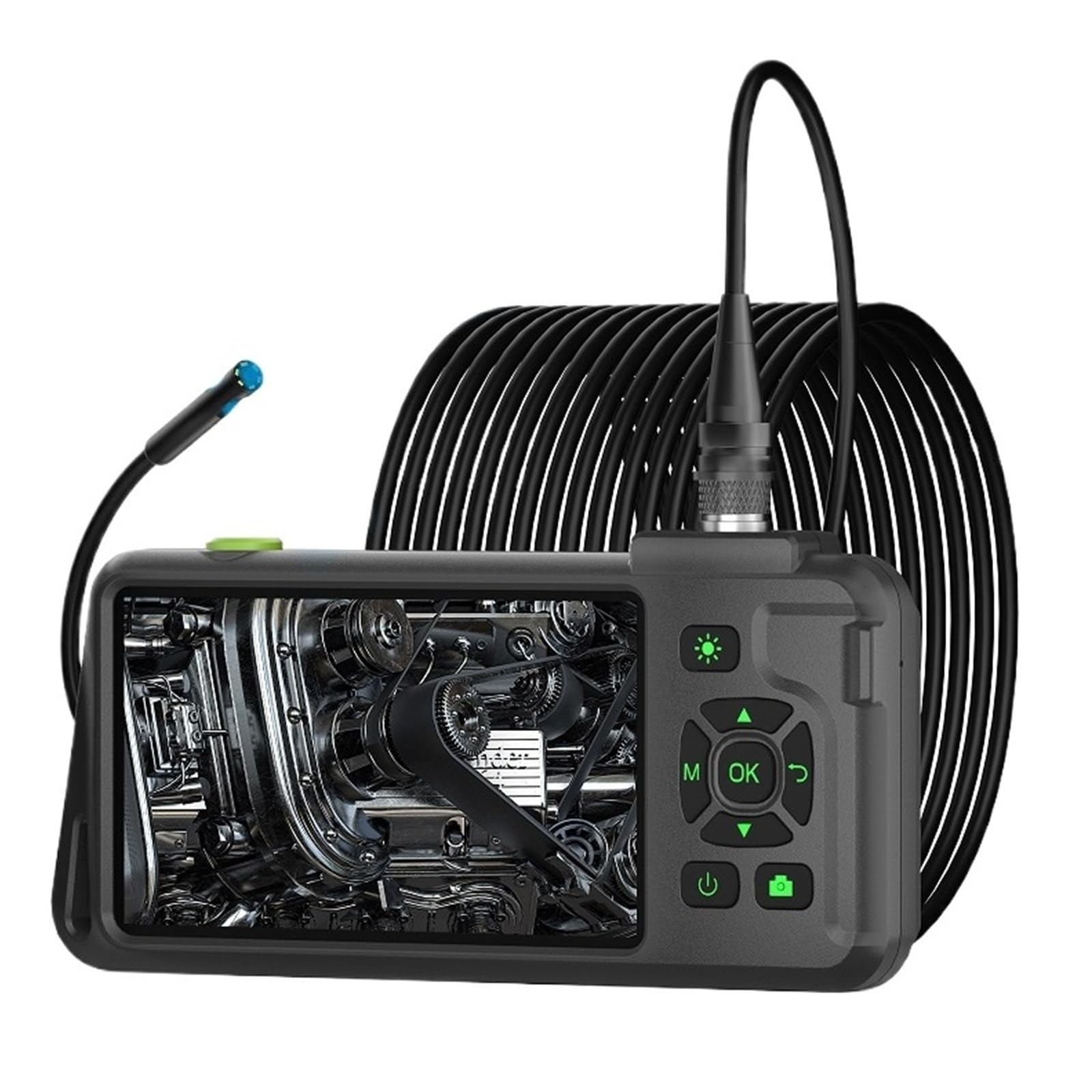 Cámara endoscópica Industrial IPS de 5 Pulgadas, cámara de Enfoque automático Impermeable con diseño Dividido HD de 1080P, 5.0MP Vista Gran Angular