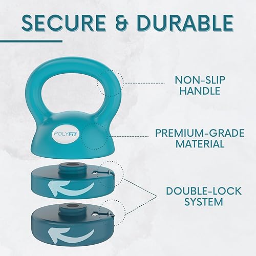 Miniatura 3 de Polyfit Pesa rusa ajustable  5 lb - 12 lb  Juego de pesas rusas para gimnasio en casa  Juegos de pesas rusas para mujeres en casa