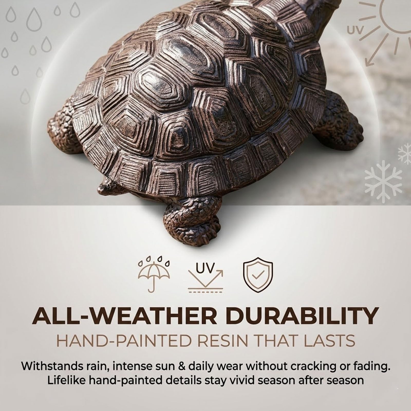 Fuente Solar De Tortuga De Resina Con Surtidor Para Estanque – Aireador Solar Para Jardín Y Baño Para Pájaros, Incluye Kit De Cepillos De Limpieza