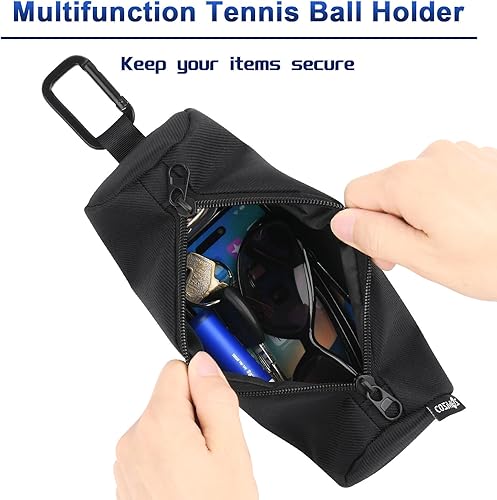Miniatura 4 de Cosmos Soporte para pelotas de pickleball, bolsa de almacenamiento portátil con gancho, bolsa de accesorios de viaje con capacidad para 3 bolas de
