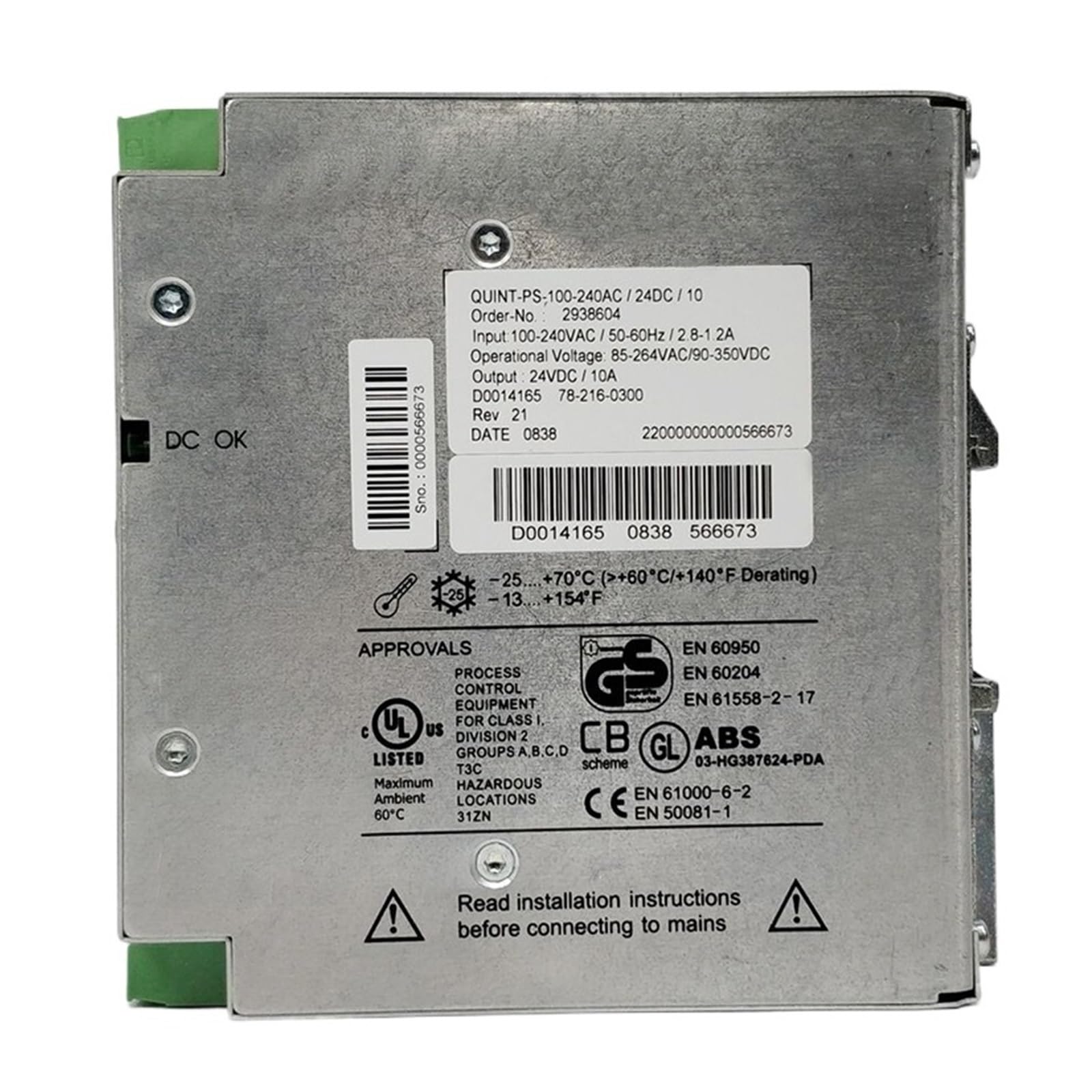 KSZHZYMGX QUINT-PS-100-240AC/24DC/10 24VDC/10A Switching Power Supply 2938604