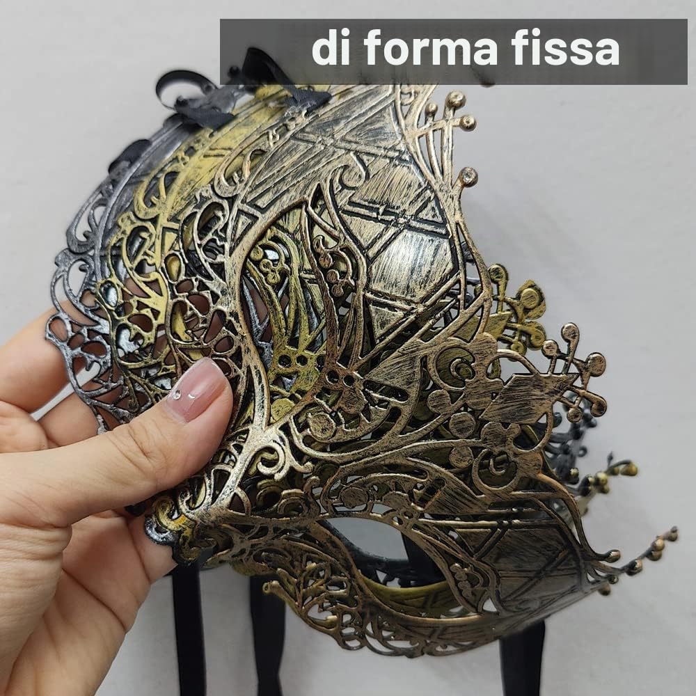 27 pezzi Vintage Maschere Antico Maschera Retrò Uomini Donne Maschera Unisex per Festa da Ballo Costume Veneziano - Oro, Argento, Bronzo