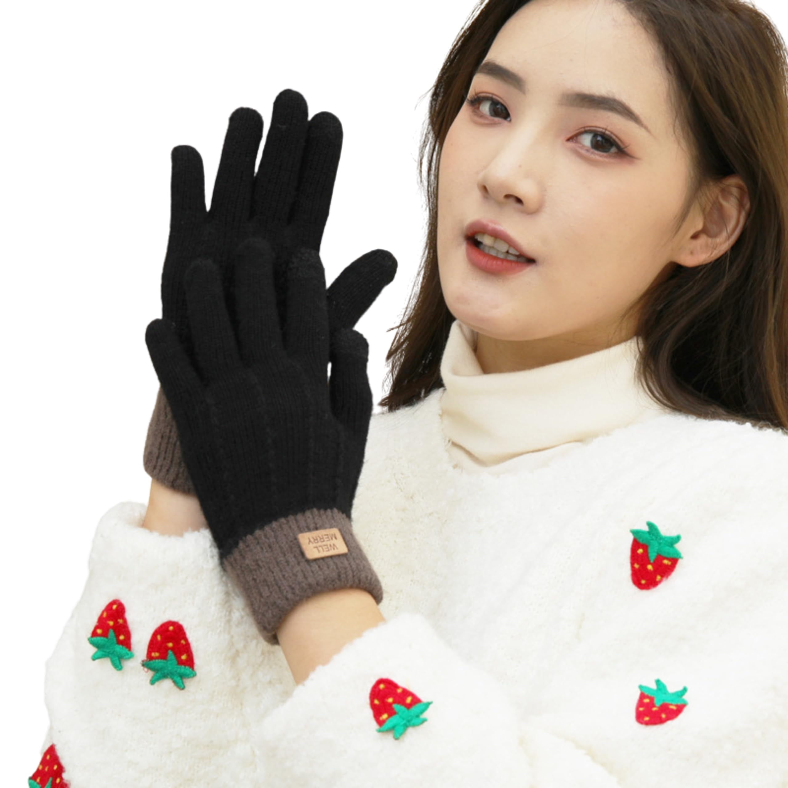 X-Lent Winter Gloves for Women - Superior Warmth and Comfort Cold Weather Gloves - Touchscreen Compatible Bike Riding Gloves - Durable and Long-Lasting Snow Dastana for Outdoor Activities (Black)