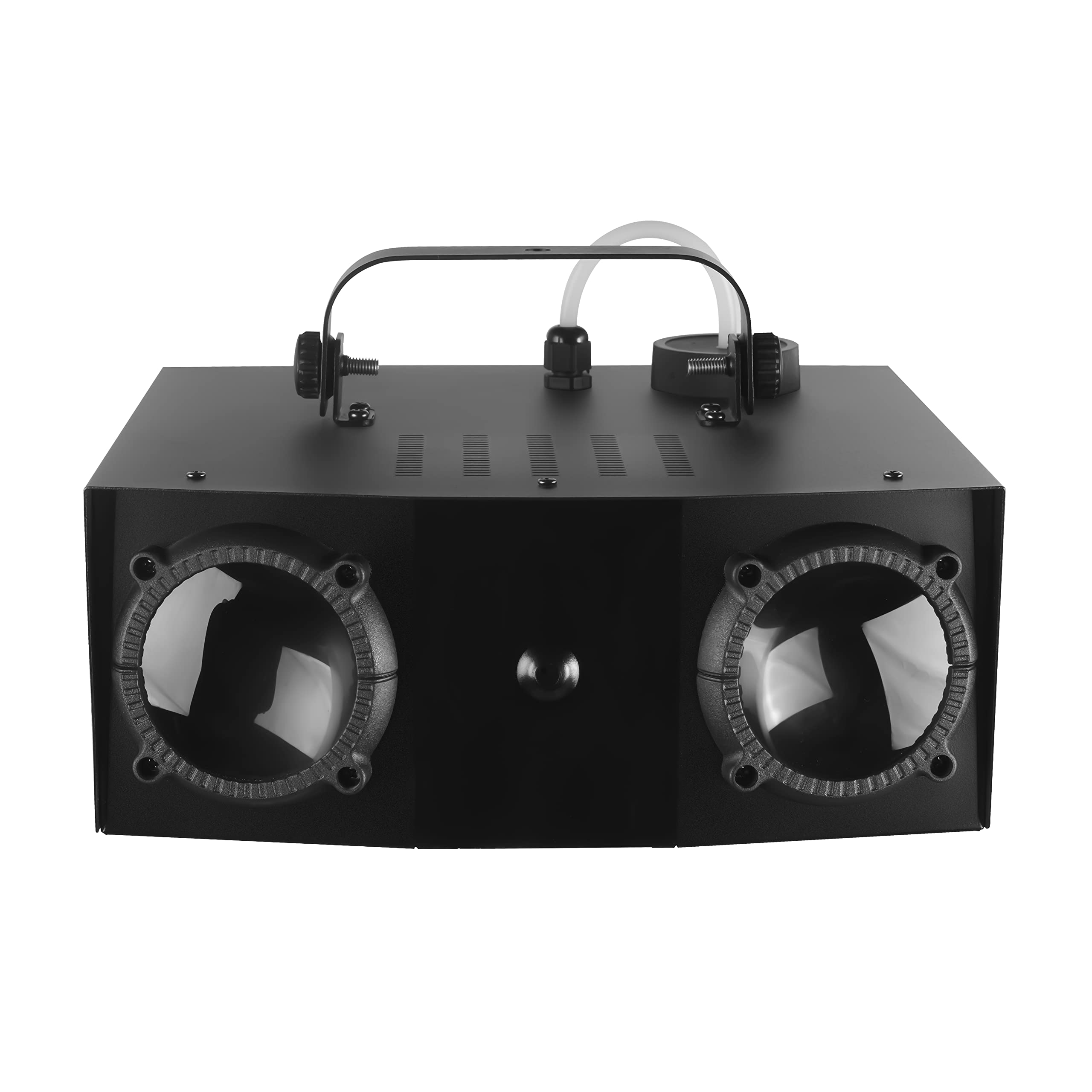 Lenco LFM-110 Dual Matrix RGB Partylicht - mit Nebelmaschine - integrierte Lichtshowprogramme - 1 Liter Fassungsvermögen für Nebelflüssigkeit - Nebel-Timer - schwarz