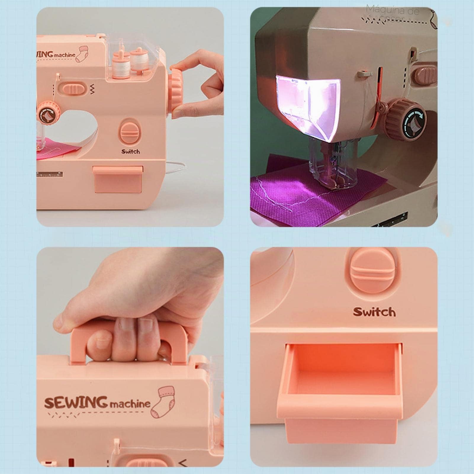 Gusengo La Máquina Coser - Mini Máquina Coser Para Principiantes Máquina Coser Eléctrica Portátil, Kit Costura Para Niños 8 A 12 Años, Niñas Niños Principiantes Regalo