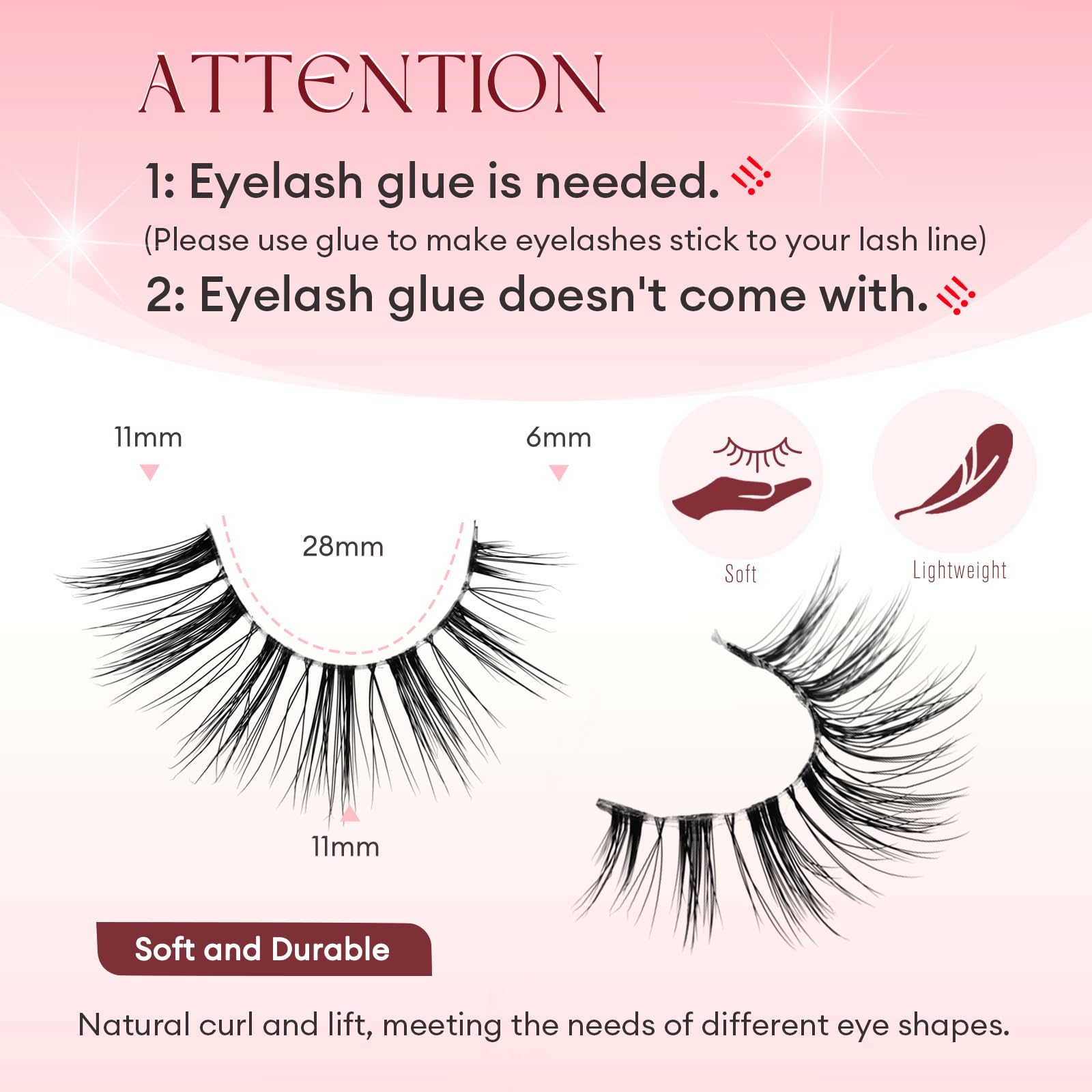 SY SHUYING 3D Fluffy Half Lashes - Natural Cat Eye Look, Soft & Lightweight False Eyelashes for Effortless Glamour (#3) - Image 2