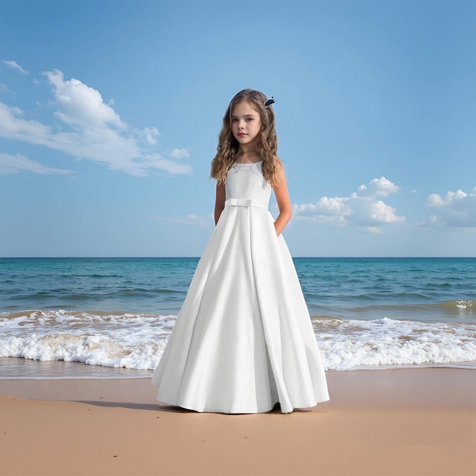 Elegante vestido de niña para ocasiones especiales Vestido de fiesta infantil ligero tejido suave ideal para el día a día y el tiempo libre, corte versátil, combinable