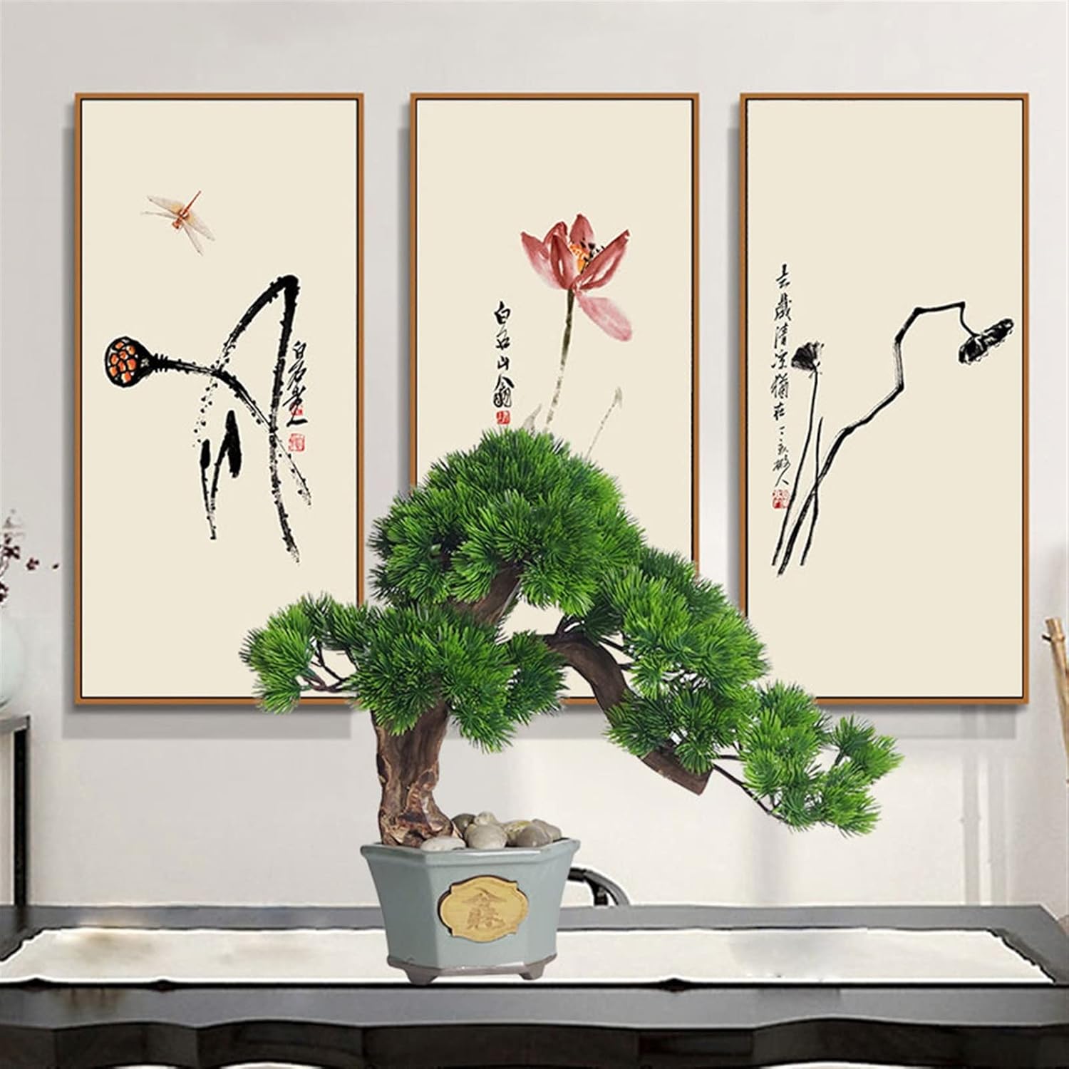 盆栽 人工植物盆栽 室内装飾 ポットの人工盆栽、レッドカエデ盆栽