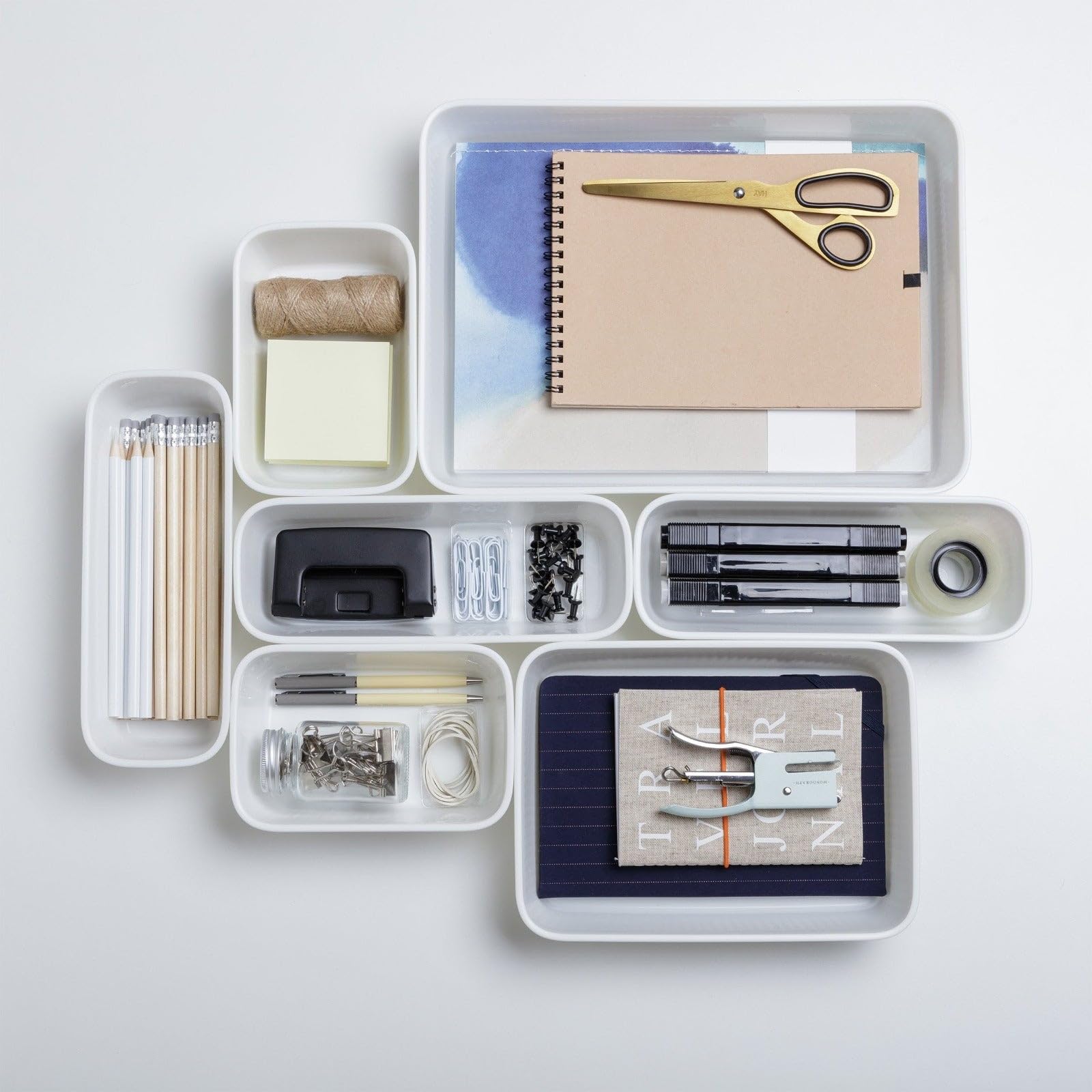 Tatay Caja Organizadora A4 Baobab | Cesta Almacenaje Plastico | Diseño Elegante Funcional | Orden Hogar y Oficina | Plástico Reciclado Libre de BPA | 24,7x33,6x5,6 cm, Blanco