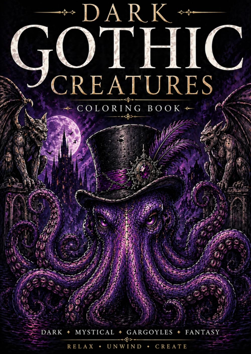 Dark Gothic Creatures: Coloring Book