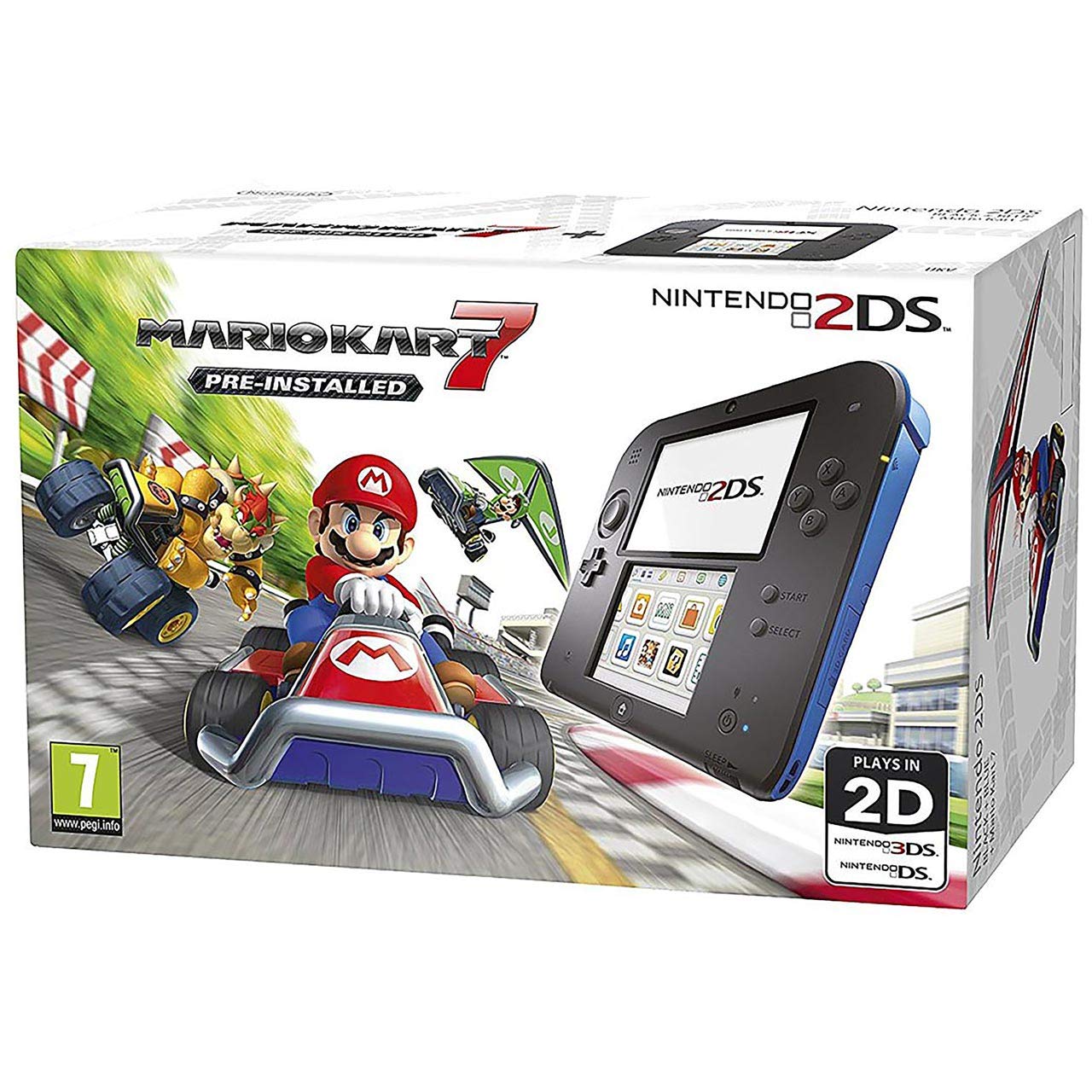 ニンテンドー 2DS Nintendo Handheld Console - Black/Blue 2DS with Pre-installed