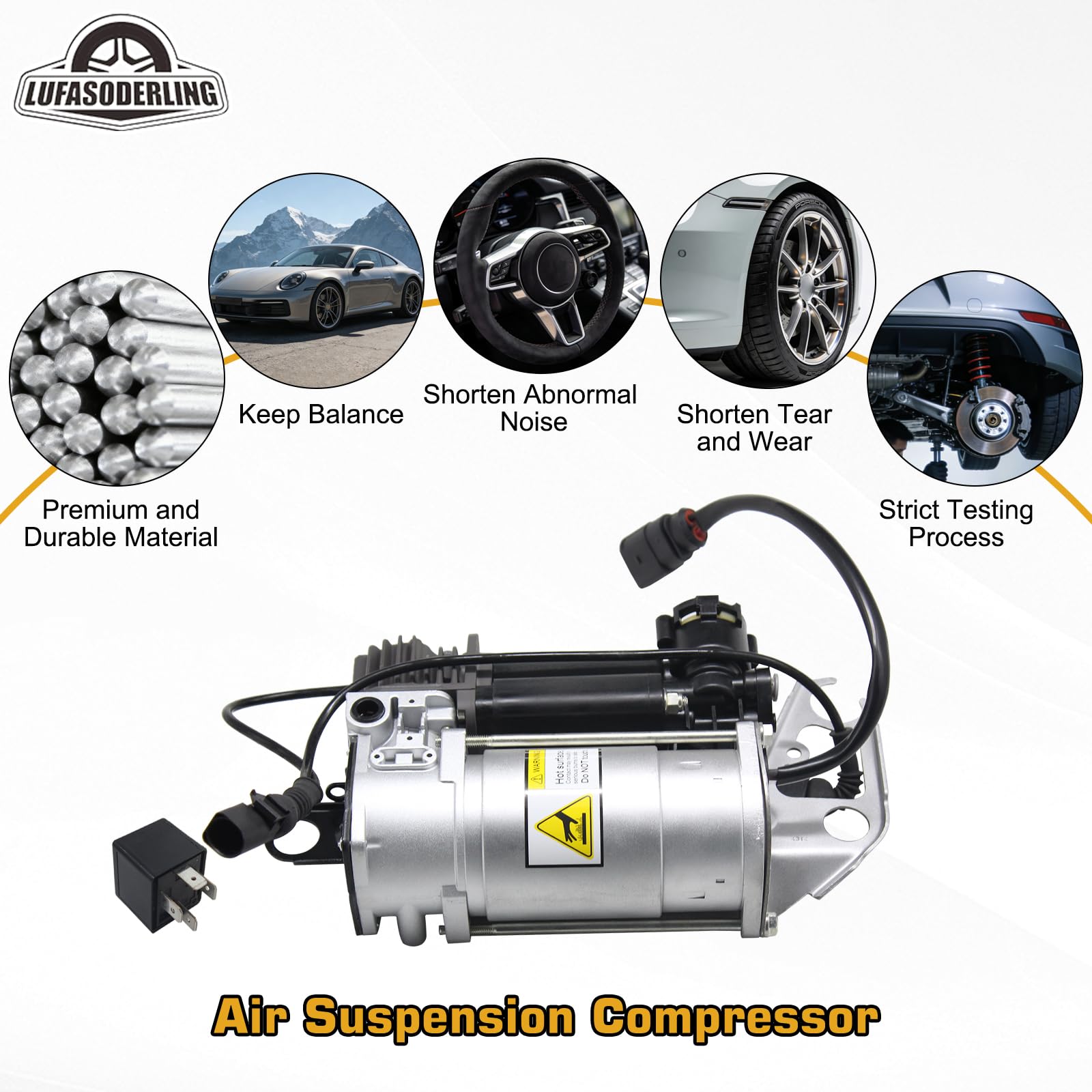 Compresseur Suspension Pneumatique + Relais pour VW Touareg,pour Audi Q7,pour Porsche Cayenne 955 95835890100 95535890105 7L0616007 7L0616006 7L0616007A