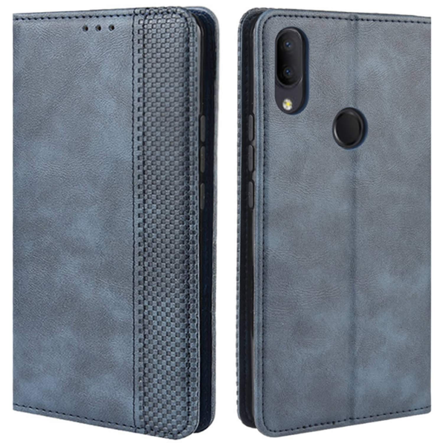 HualuBro Alcatel 3V 2019 Case, Retro PU Leather Full Body Shockproof Wallet  Flip Case Cover with Card Slot Holder and Magnetic Closure for Alcatel 3V