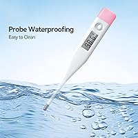 Vista 5 de Termómetro digital oral para adultos y niños con pantalla LCD, termómetro oral para bebé con alarma de fiebre para uso rectal y en la axila