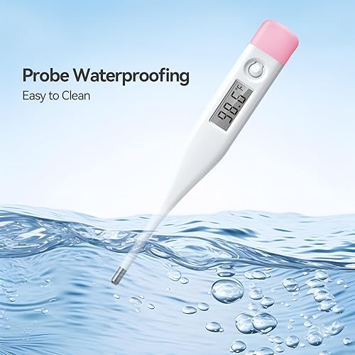 Miniatura 5 de Termómetro oral digital para adultos y niños con pantalla LCD, termómetro oral para bebé con alarma de fiebre, uso rectal y axilas, termómetro de