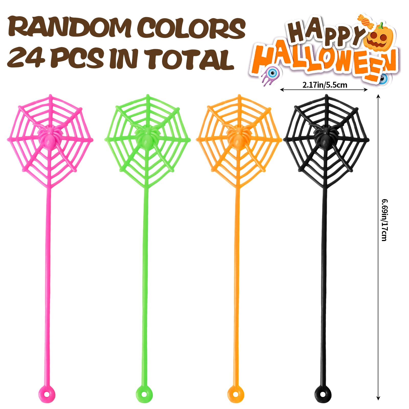 SUNCHE 24 Arañas De Telaraña Pegajosa | Manos Adhesivas Para Pared Y Ventanas | Juguetes De Descompresión Multicolor | Fiestas Infantiles