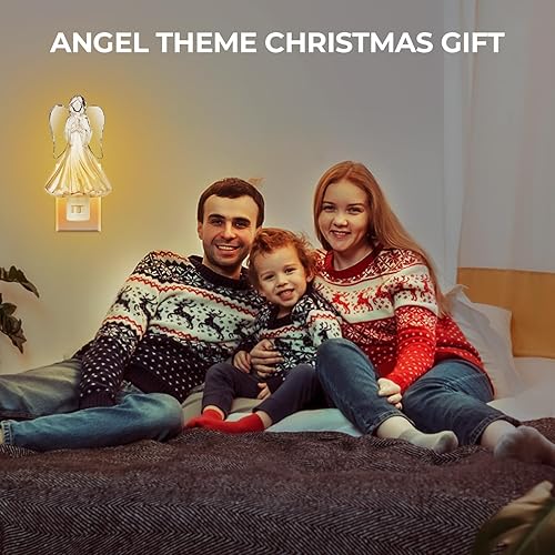 Miniatura 6 de Luz nocturna de ángel rezando enchufable a la pared con interruptor de encendidoapagado, bombilla C7, luces de nite enchufables, iluminación de