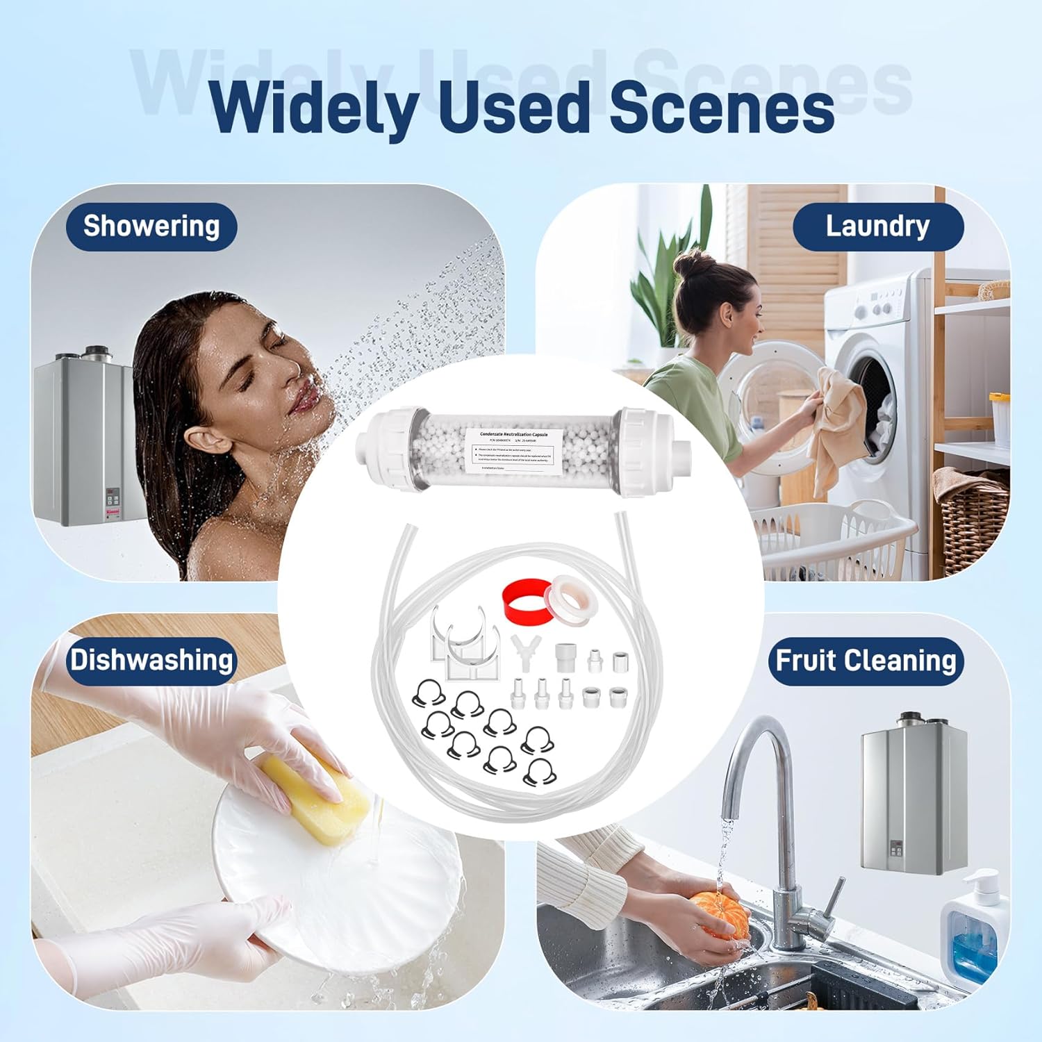 Condensate Neutralizer Kit Compatible with Rinnai 804000074, Condensate Neutralizer for Tankless Water Heater & Efficient Boilers, Prevents Pipe Corrosion