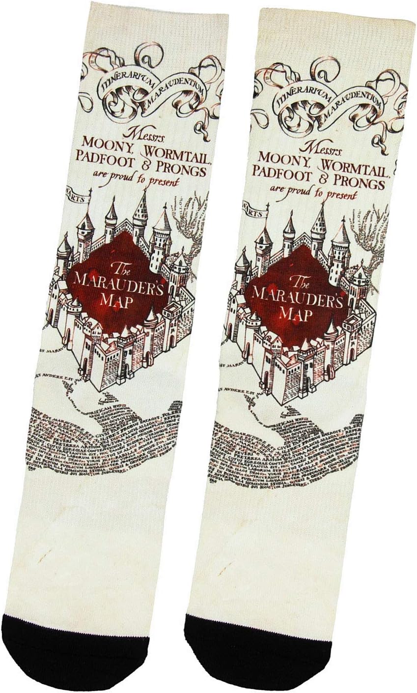 Harry Potter Marauders Map Sublimated Adult Crew Socks