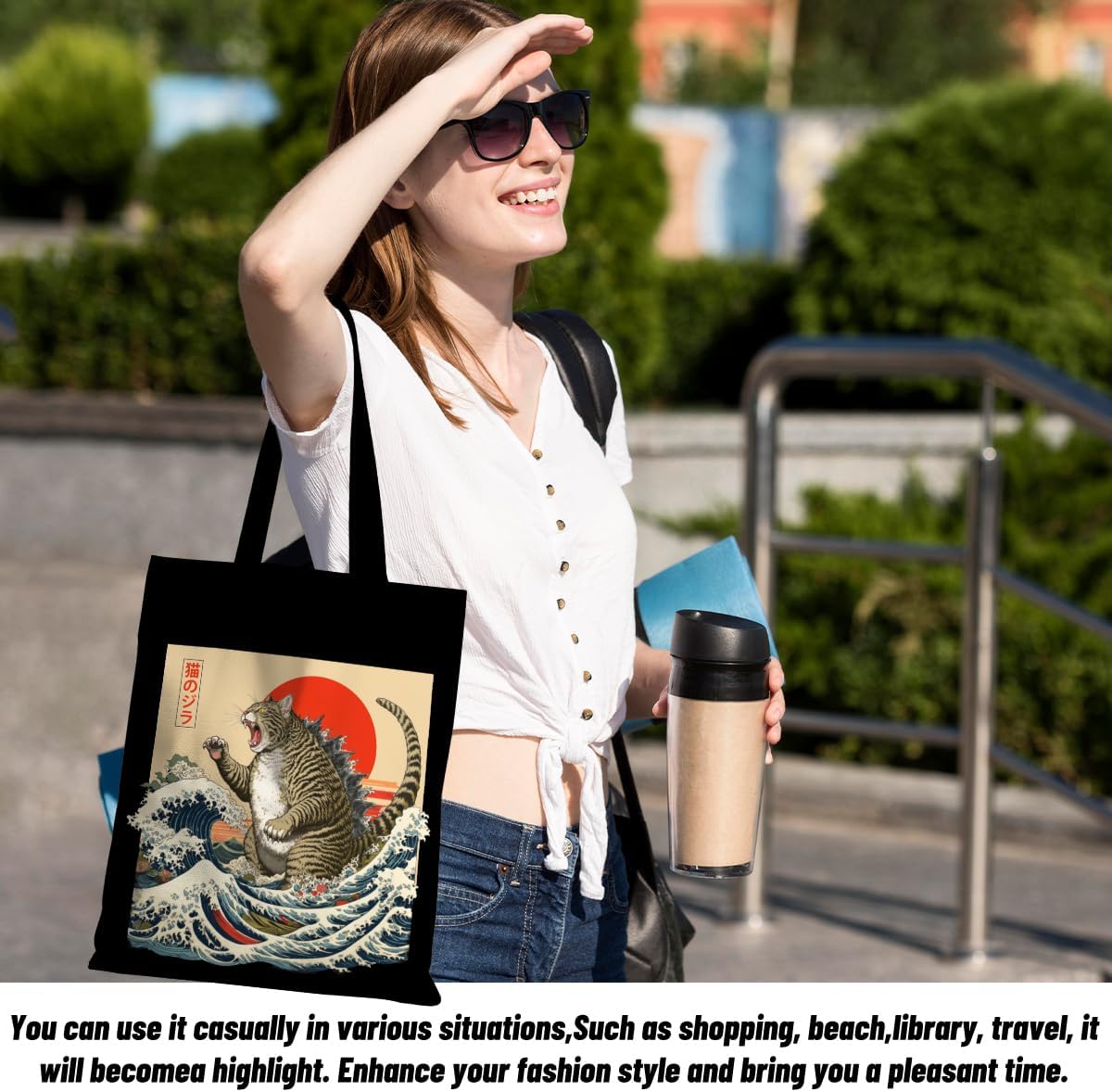 Cute Axolotls Cat, Moon Witch Series Inspirational Quotes Grocery Bags Gifts for Women - Image 3