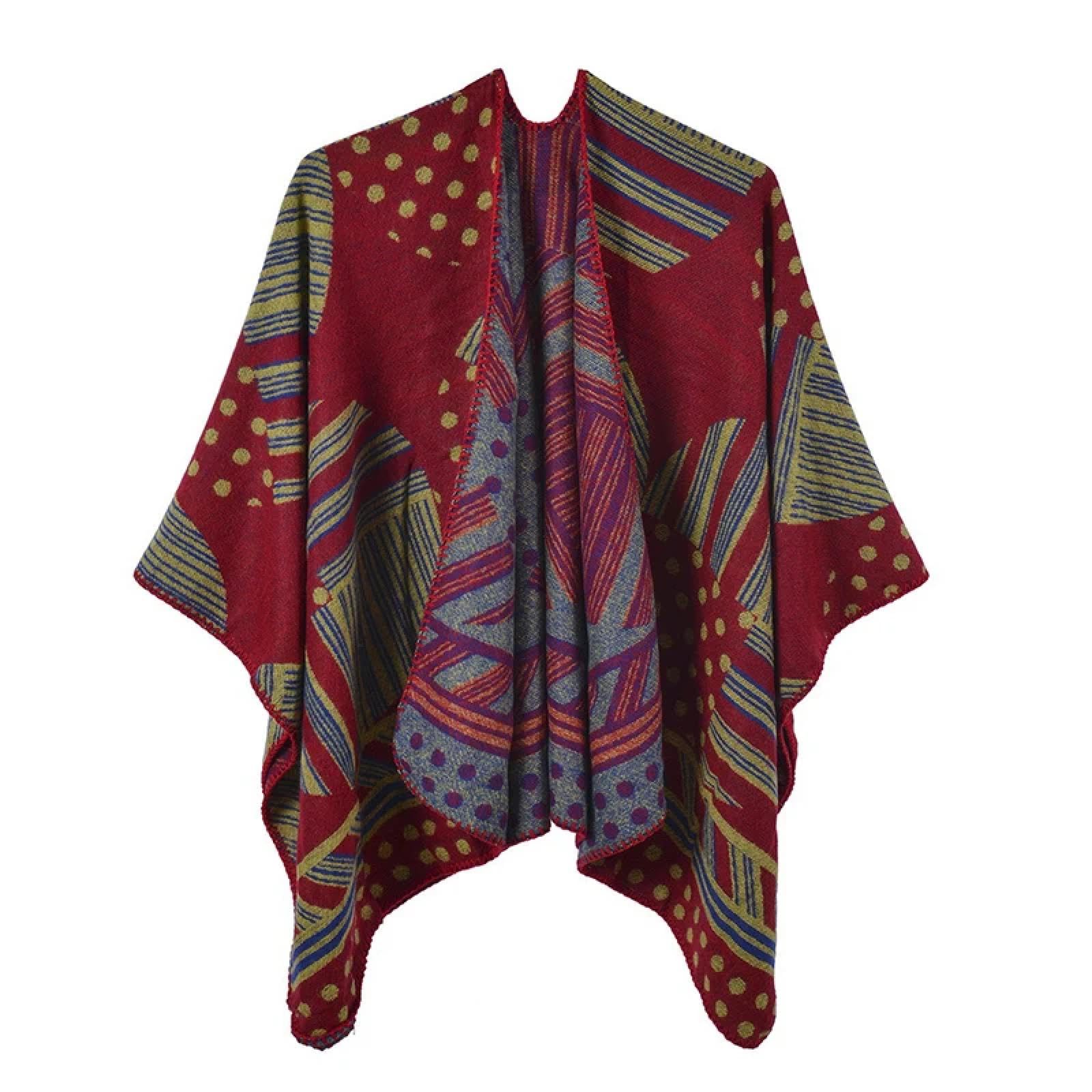 Sciarpa Scialle Invernale Sciarpe Elegante Sciarpa da Donna Invernale Poncho Caldo da Donna Spessa Coperta Avvolgente Scialle