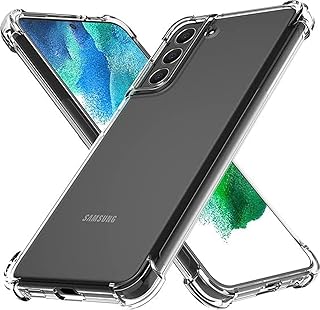 Zubitech Samsung Galaxy S21 FE Clear Cover Case - Soft TPU Transparent Silicone Gel Back Protective Case, Shock Absorbent Reinforced Corner (Clear)