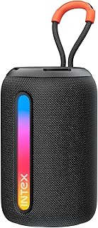 Intex Beast 5X Newly Launched Bluetooth Speaker | 360° Iconic Surround Sound | Rhythmic RGB LED Light | TWS Feature | Type-C Fast Charging | Upto 5 Hrs Playback | BT 5.4 for Party & Travel (Black)