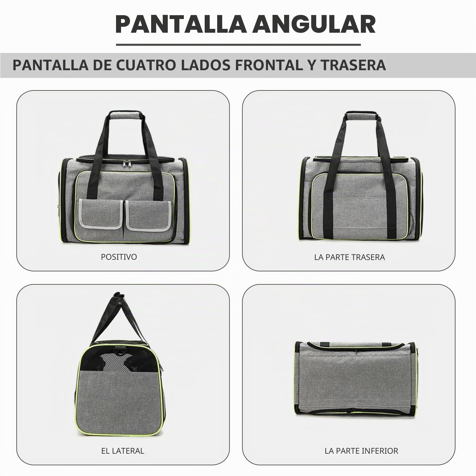 PETCUTE Transportín Perro Gato,Expandible Transportín para Perros,Bolsa Transporte Transpirable para Mascotas,Bolso Plegable de Viaje para Gatos con Colchón Suave y Bolsillos Laterales,M