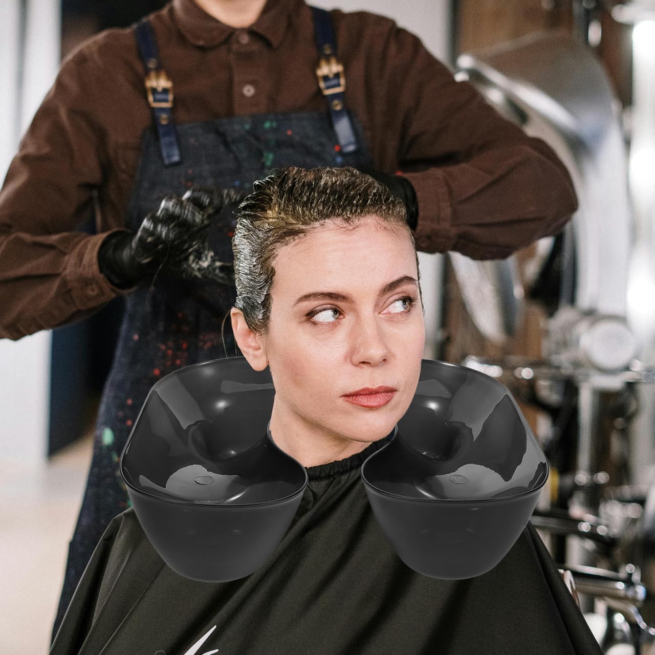 FRCOLOR Hair Washing Neck Tray 14.37X13.38X3.54In Reusable Hair Dyeing Shoulder Support for Salon Styling Perm Treatment and Care