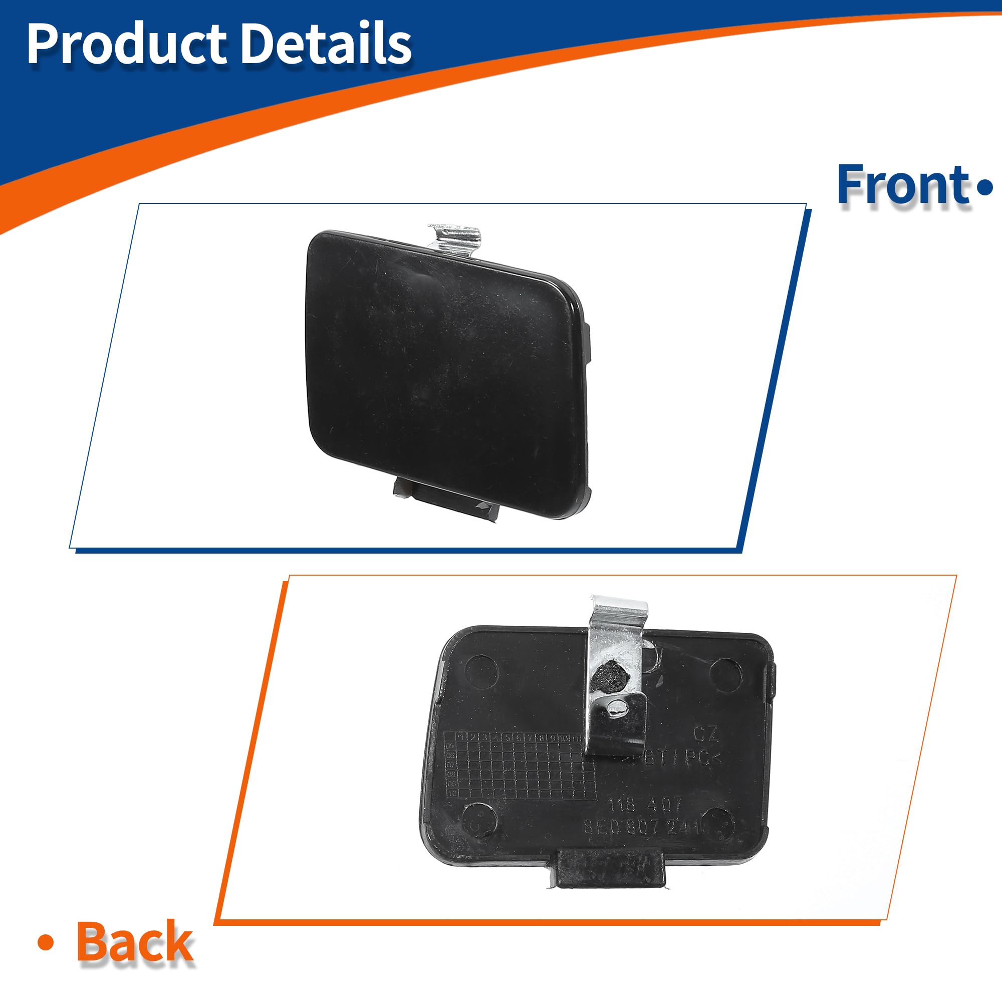 Tappo Destro Gancio Traino Paraurti Anteriore Per Vw Touareg 2010 Al 2014 8033533366369