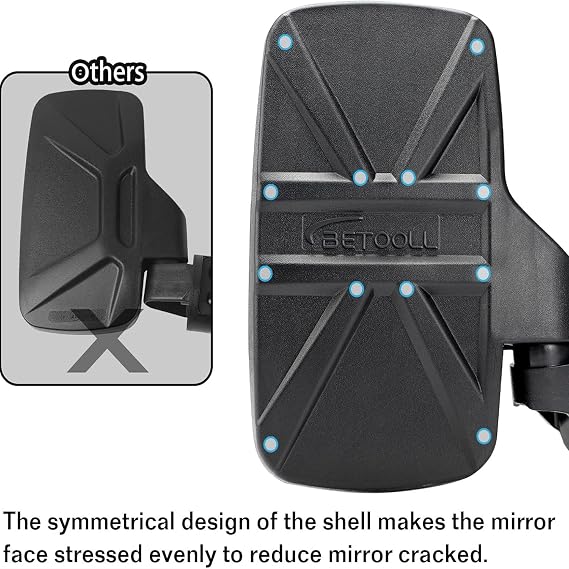 BETOOLL UTV Side Mirrors and Rear View Side Mirrors