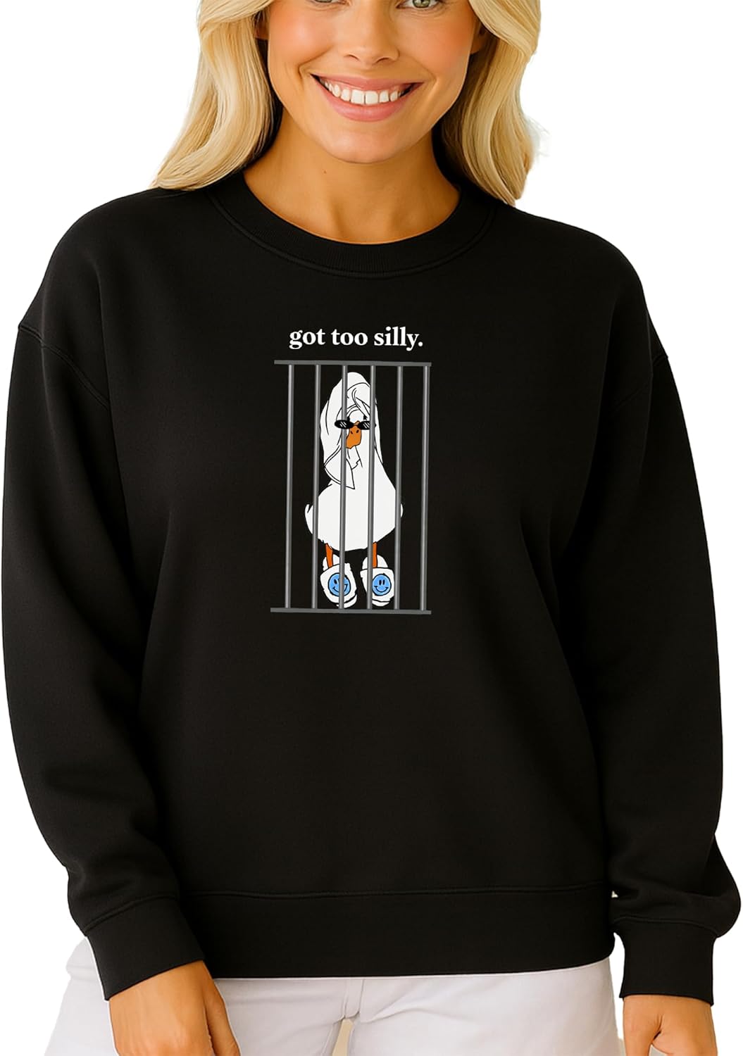 Got Too Silly Goose Sweatshirt Funny Cute Sweatshirts for Women, Long Sleeve Shirt Graphic Crewneck - Image 2
