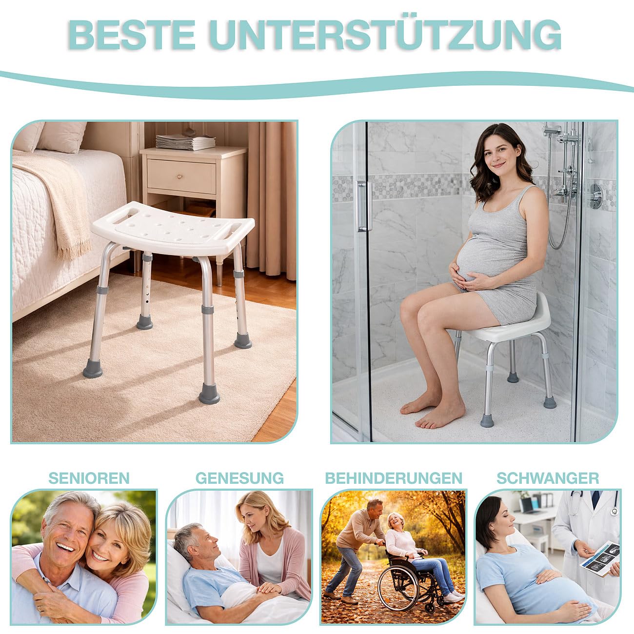 newgen medicals Zestaw 2 sztuk Hoker prysznicowy