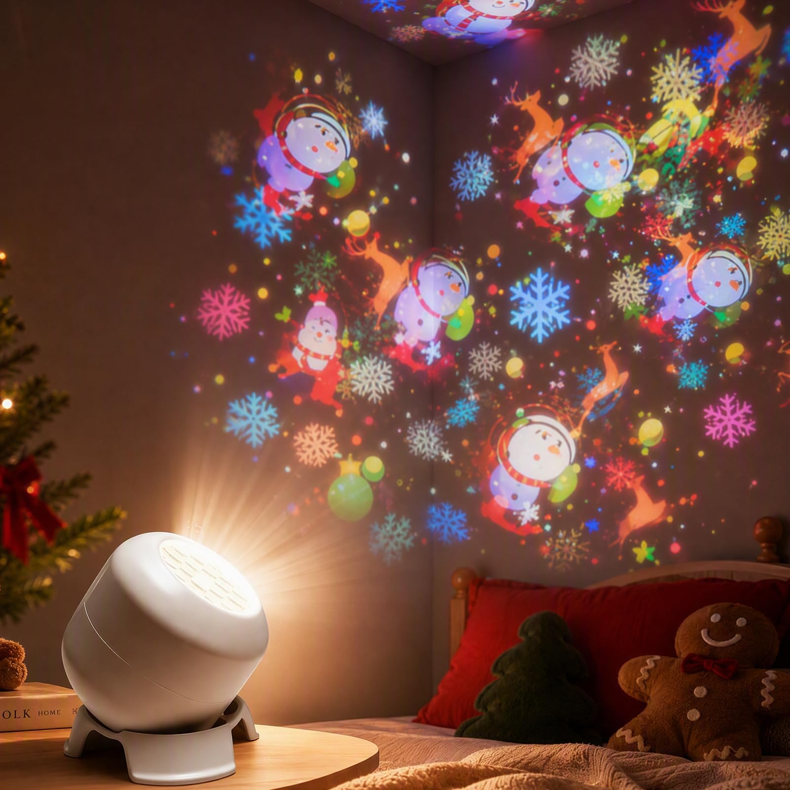 Vauxe Christmas Projector Indoor – Night Light Kids with 16 Patterns